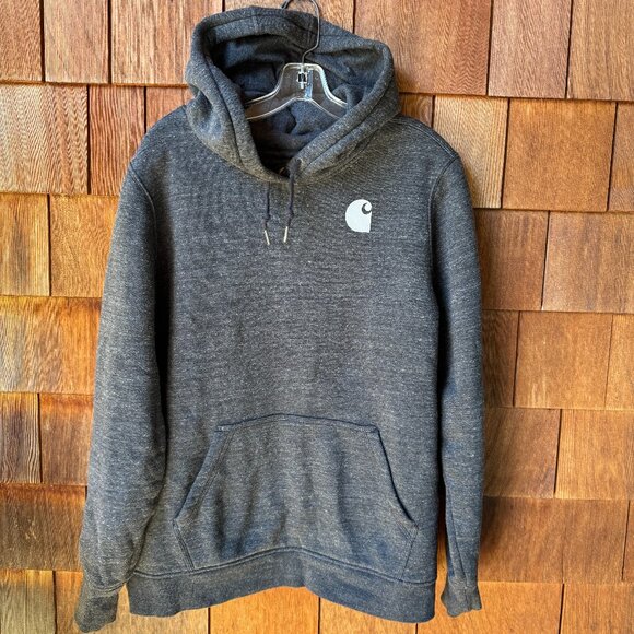 EUC Carhartt Charcoal Relaxed Fit Logo Sleeve Midweight Hoodie in Women's XXL - Picture 1 of 8